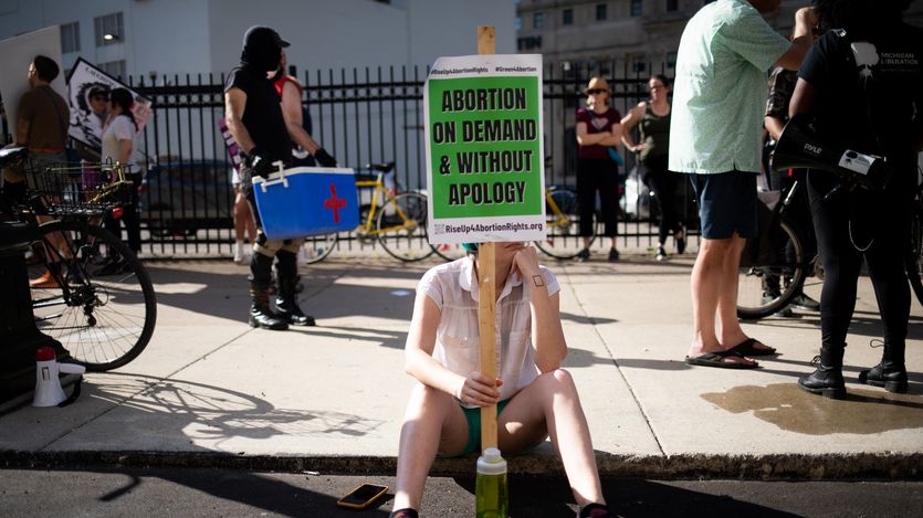 An abortion rights demonstrator
