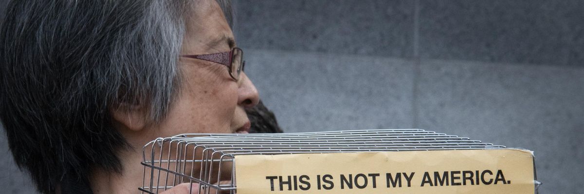 Because #NeverAgainIsNow, Japanese Americans, Allies Stage Rally Demanding Closure of Immigration Prison