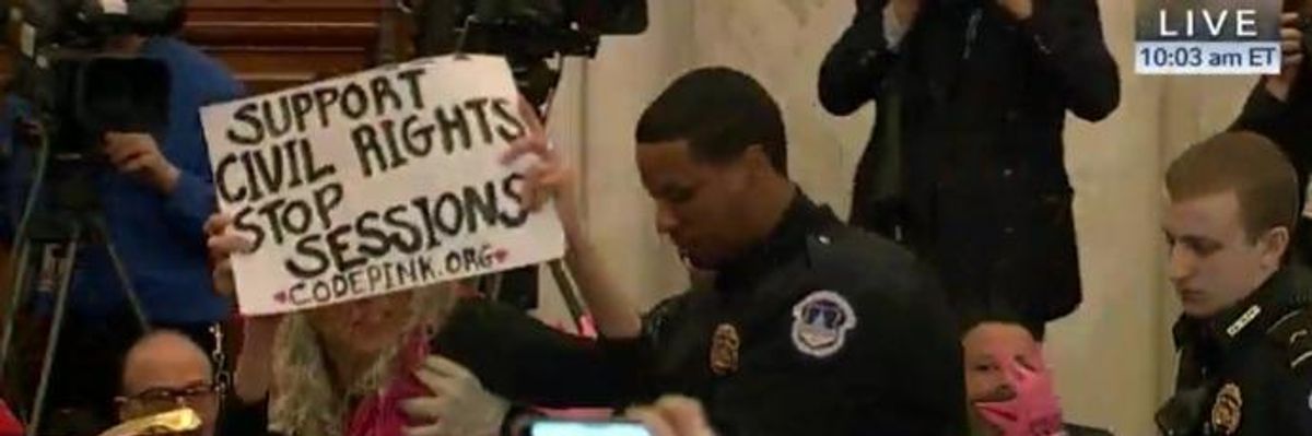 Watch: Protests Erupt at Jeff Sessions Confirmation Hearing