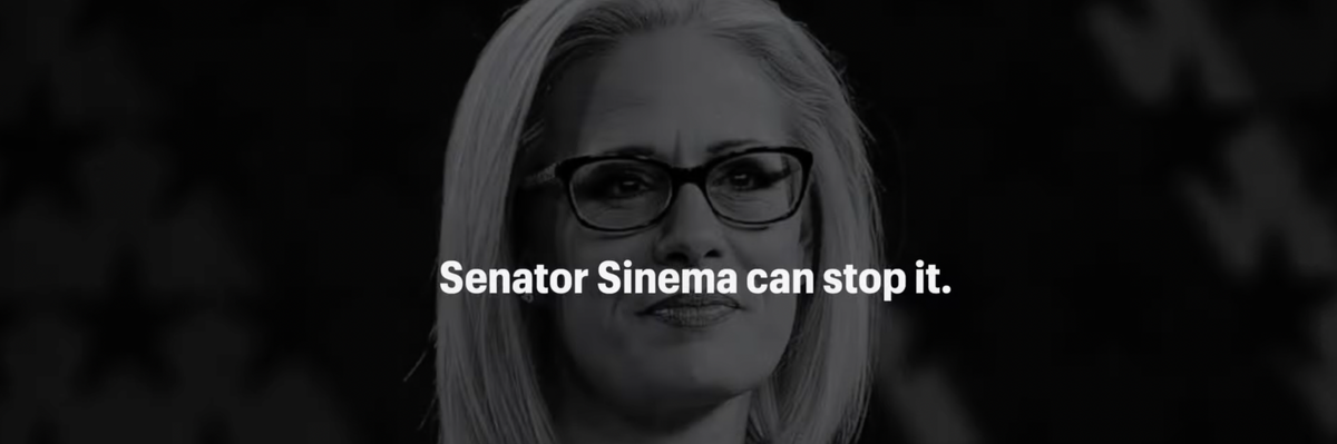 An ad by Americans for Prosperity urges Sinema to reject her party's reconciliation bill