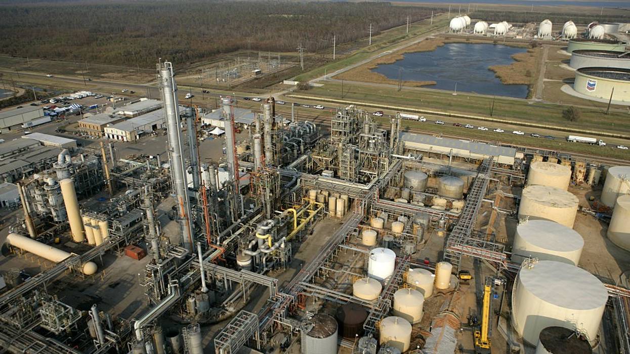 An aerial view of a Chevron refinery in Mississippi.