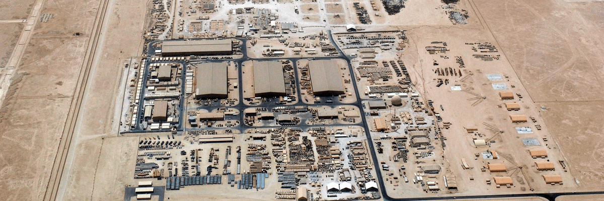 an aerial view of al-Udeid Air Base in Qatar