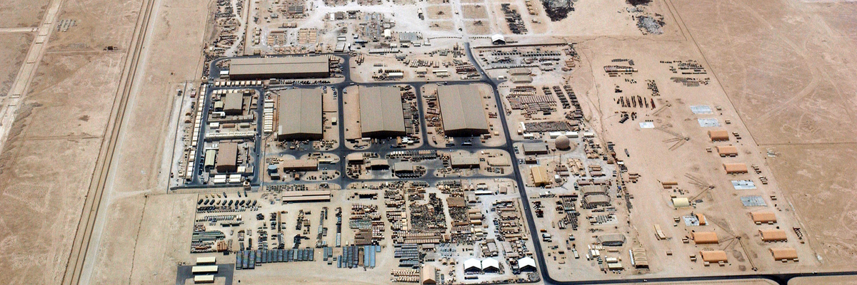 an aerial view of al-Udeid Air Base in Qatar