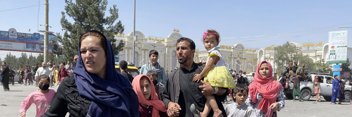 An Afghan family flees Kabul