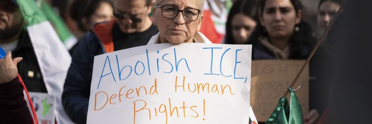 An anti-ICE protester in San Francisco