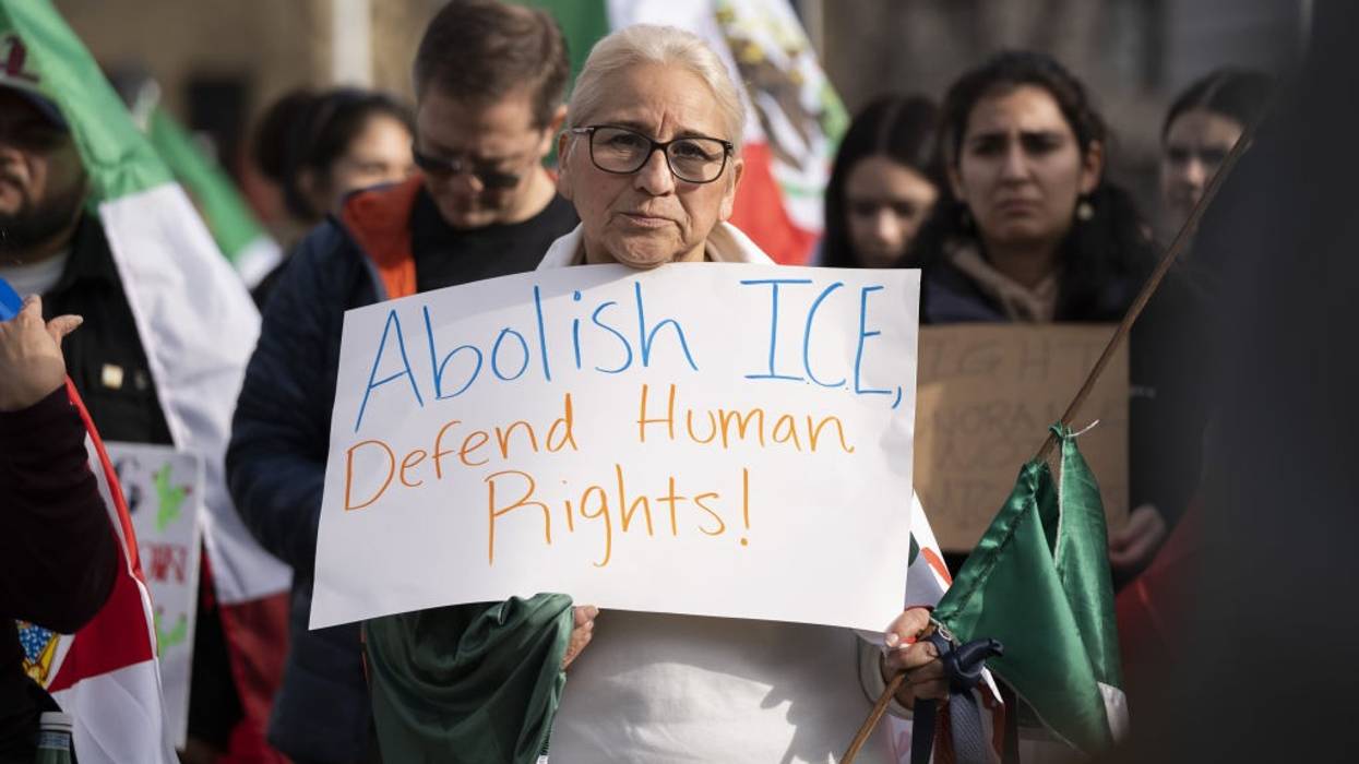 An anti-ICE protester in San Francisco