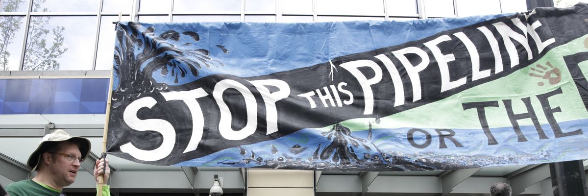 An anti-pipeline protest