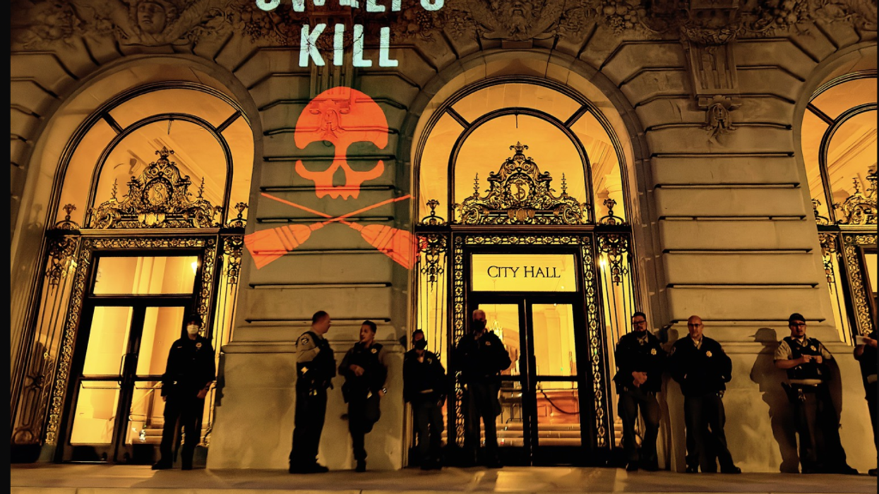 An anti-sweeps protest in San Francisco.
