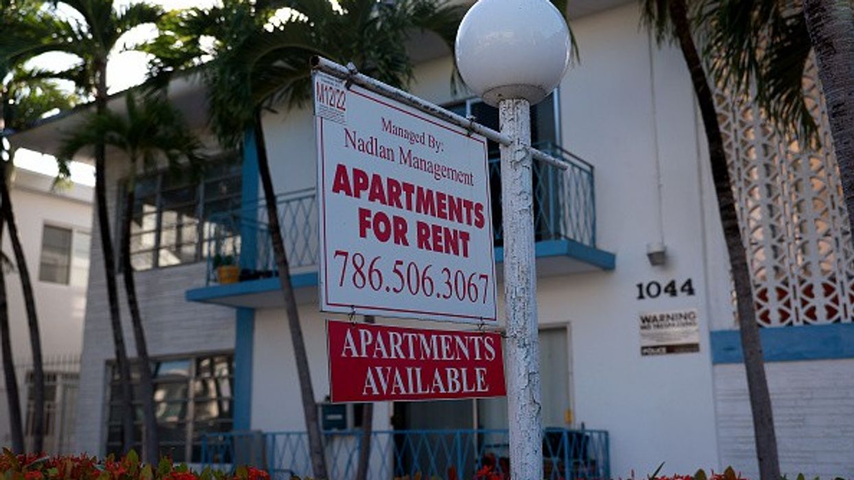 An 'Apartments for Rent' sign