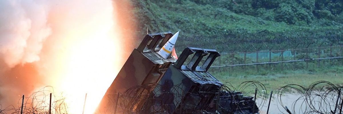 An ATACMS missile battery is put through its paces