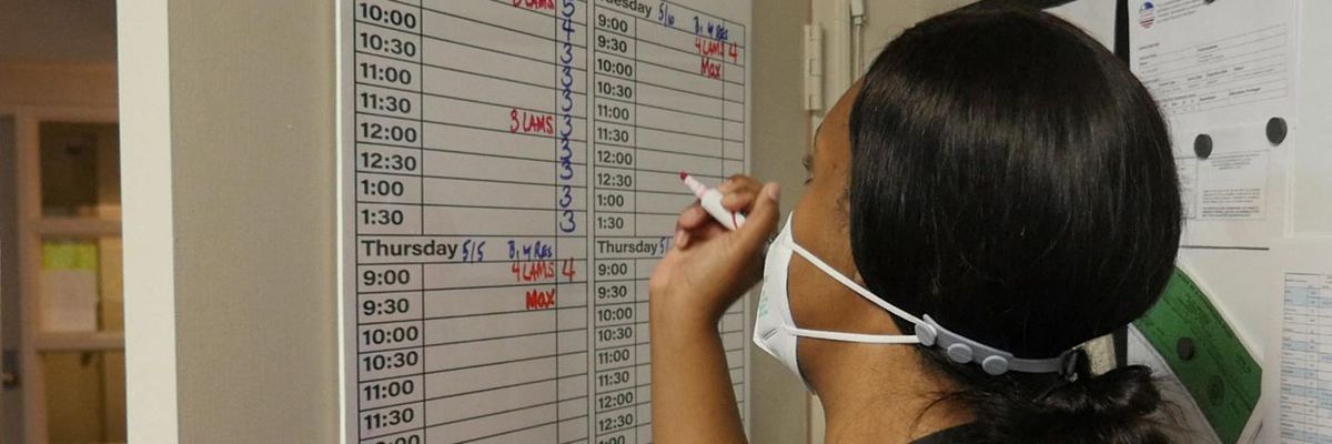 An employee at Hope Medical Group logs codes