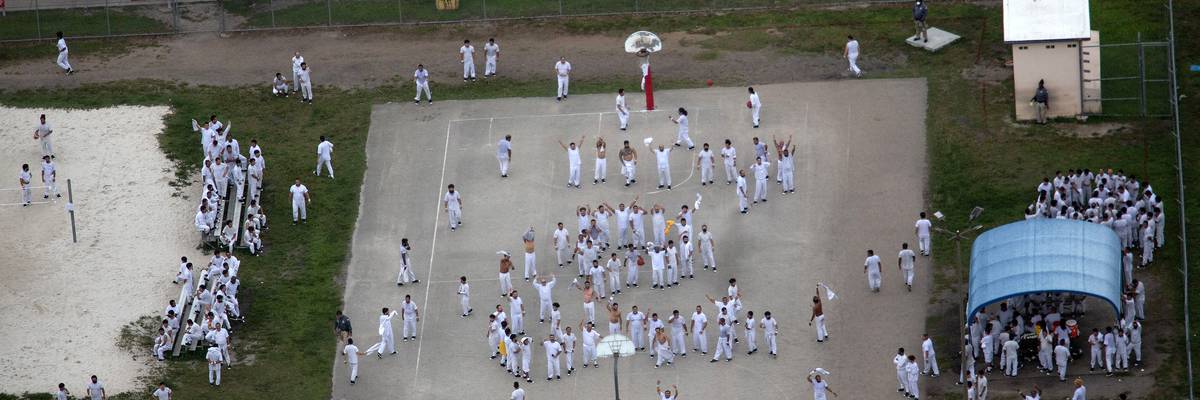 An ICE detention center.