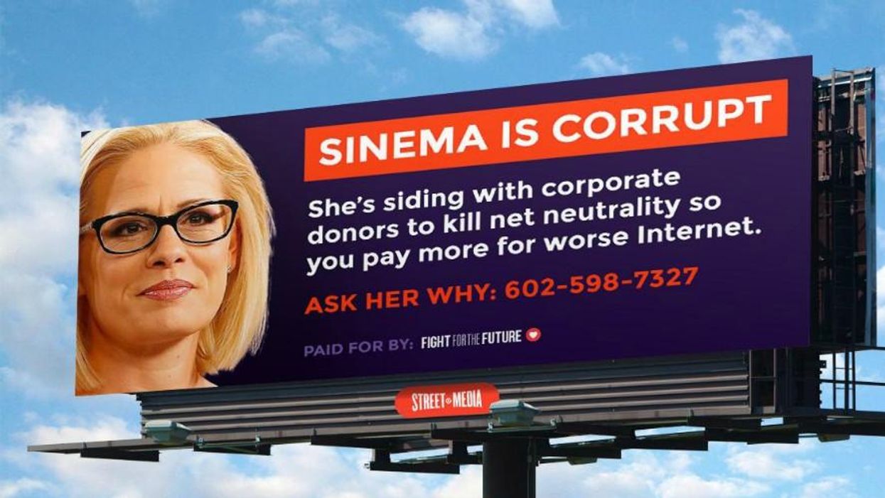 'All About the Money': Kyrsten Sinema, Lone Senate Democrat Opposed to Net Neutrality, Tied to Comcast Lobbyist's Dark Money Super PAC