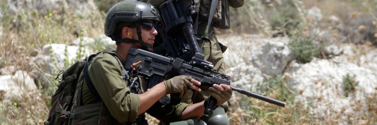 An Israeli soldier in Occupied West Bank
