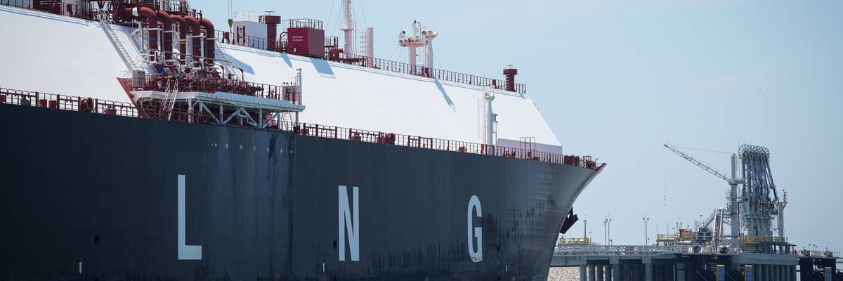 An LNG transport ship.