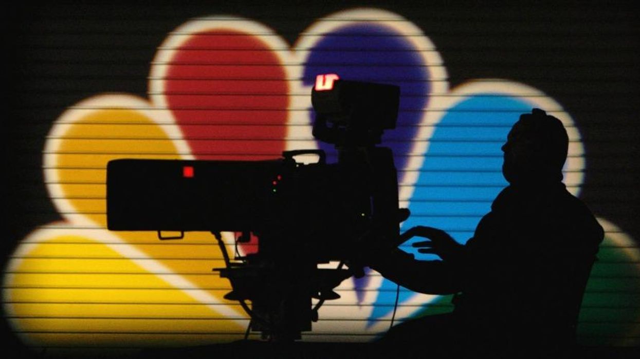An MSNBC camera operator tapes the Democratic Presidential Candidates Debate at the Polk County Convention Complex November 24, 2003 in Des Moines, Iowa