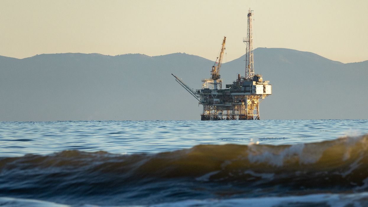 An offshore oil platform