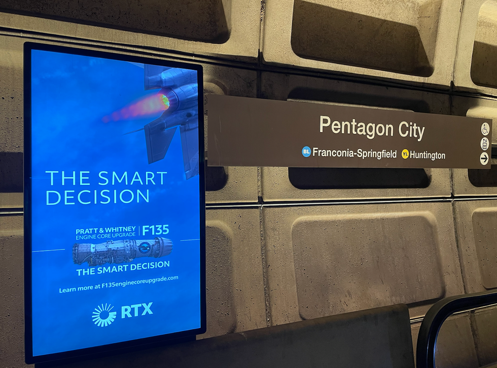 An RTX ad on the D.C. Metro.