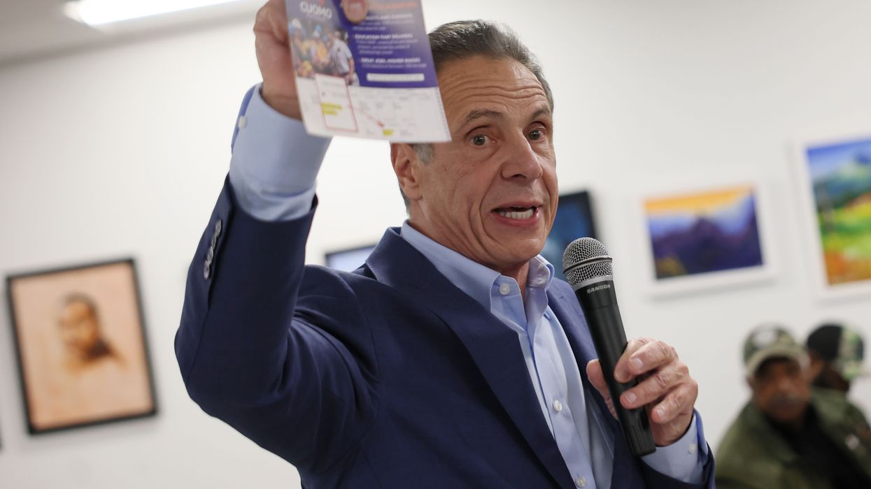 Andrew Cuomo Campaigns In Harlem For Mayor Of New York City