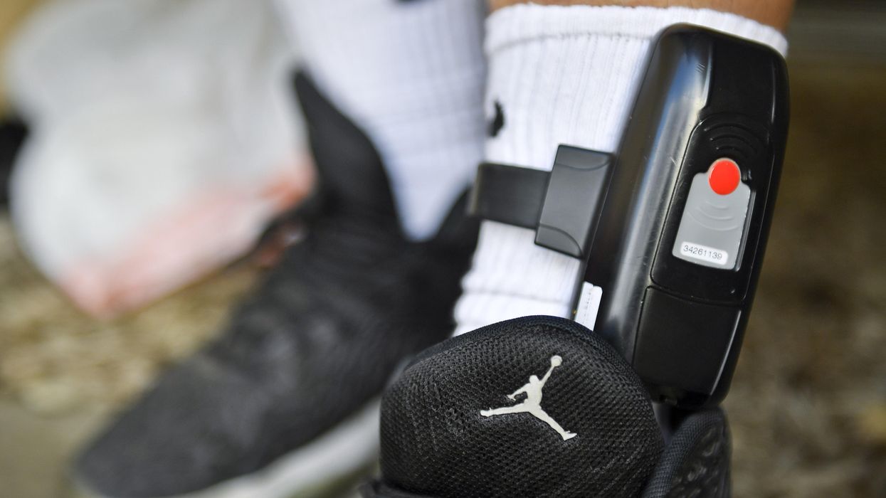 Ankle bracelet for surveillance purposes.