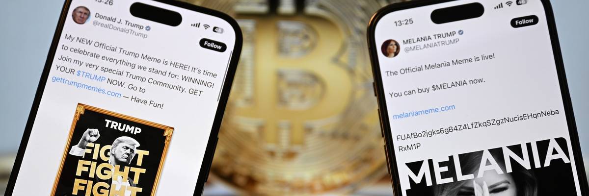 Announcement for Trump and Melania crypto coins.