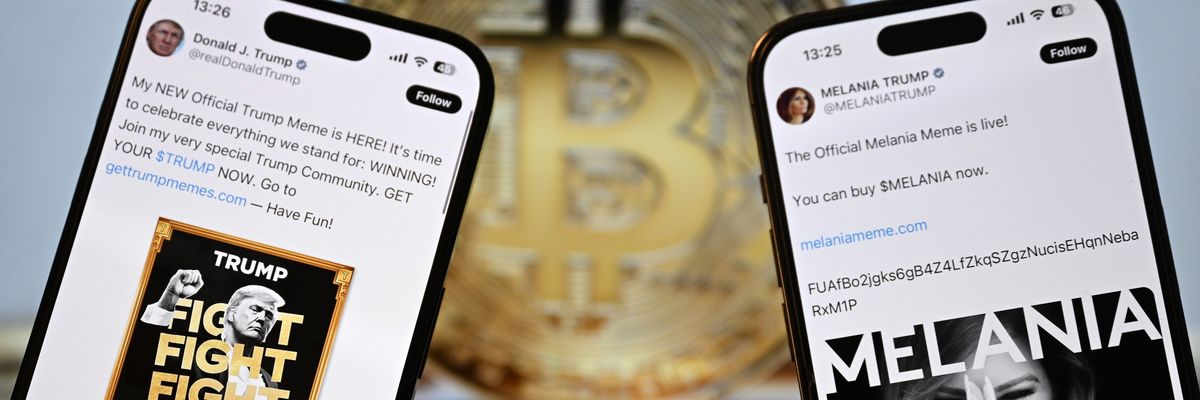 Announcement for Trump and Melania crypto coins.