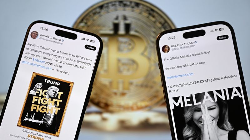 Announcement for Trump and Melania crypto coins.