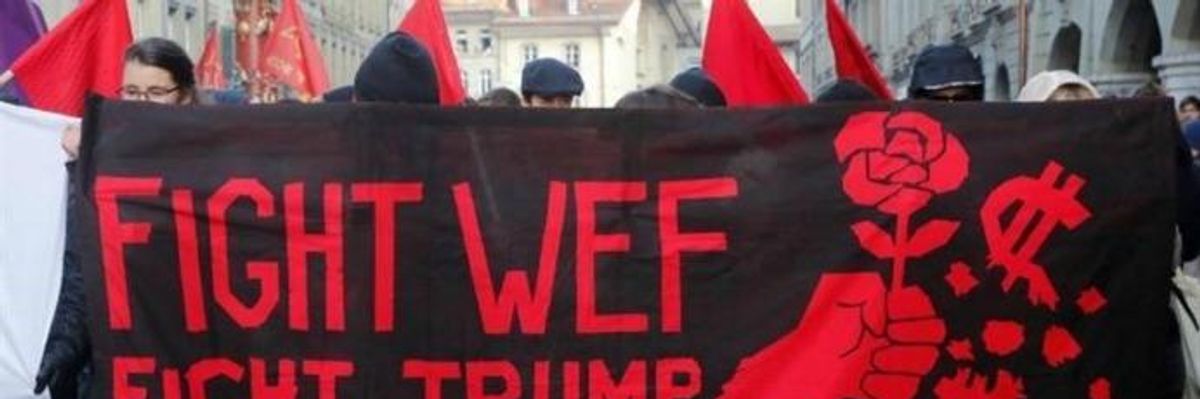 'World Economic Fiasco': Thousands March Ahead of Trump's Davos Arrival