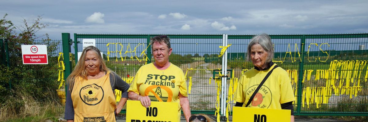 Anti-fracking protest in UK