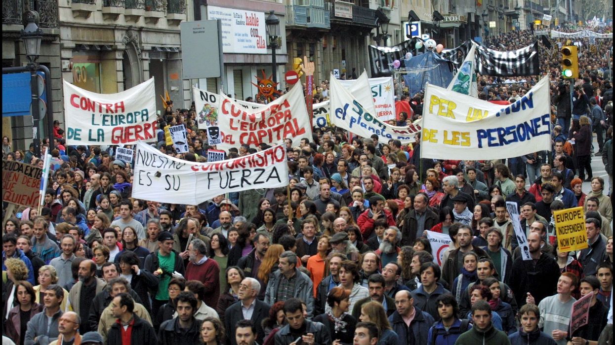 Anti-globalization protest in Barcelona.