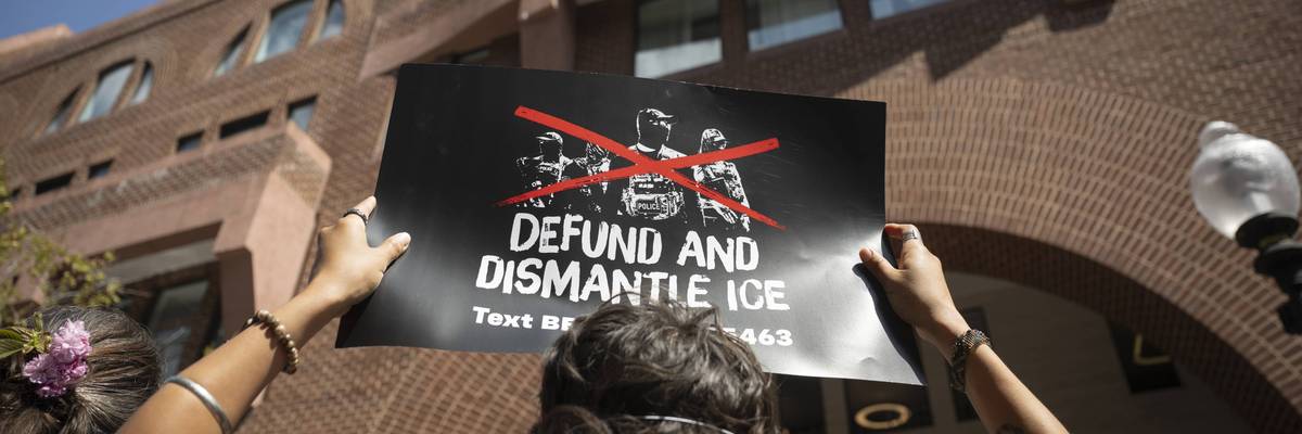Anti-ICE demonstrators protest Palantir in Washington, DC