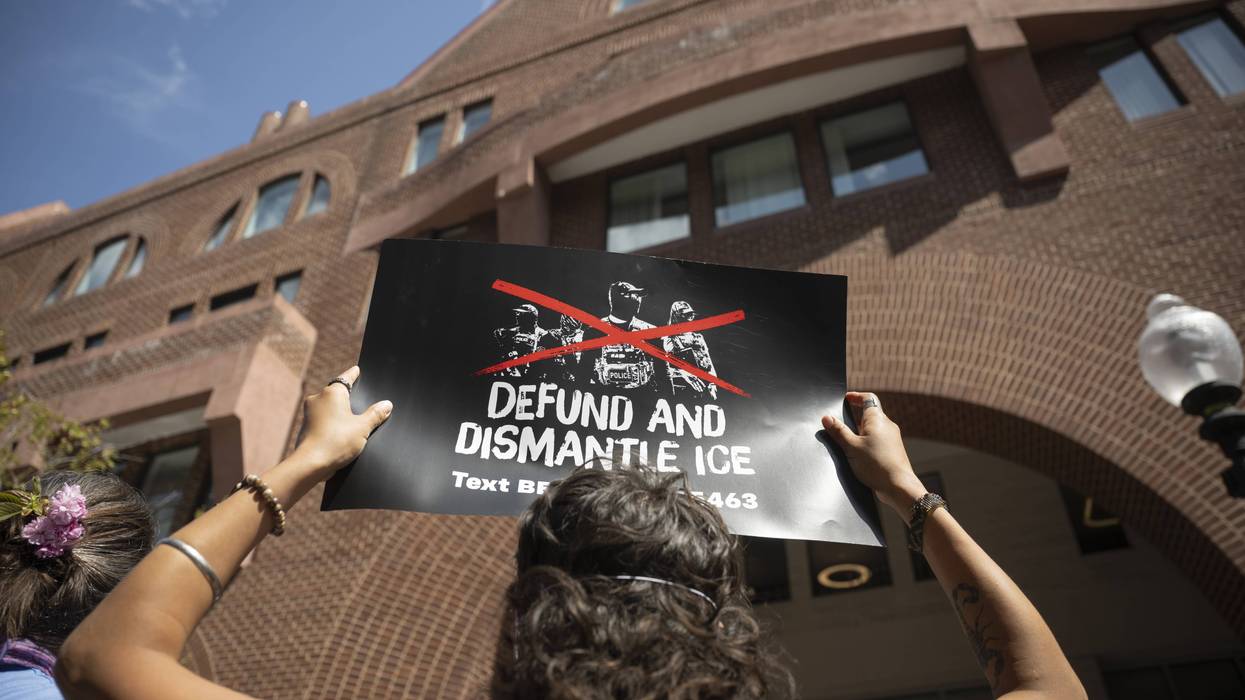 Anti-ICE demonstrators protest Palantir in Washington, DC