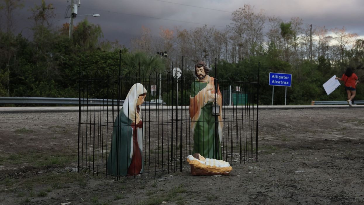 Anti-Ice Nativity Scene Erected Outside Florida's Alligator Alcatraz
