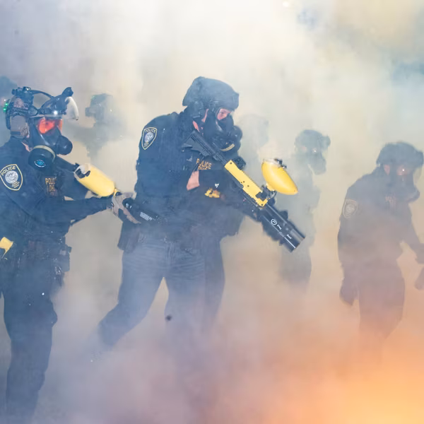 Anti-ICE protest outside Portland City Hall