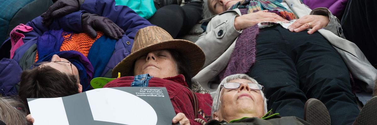 Anti-nuclear war die-in protest