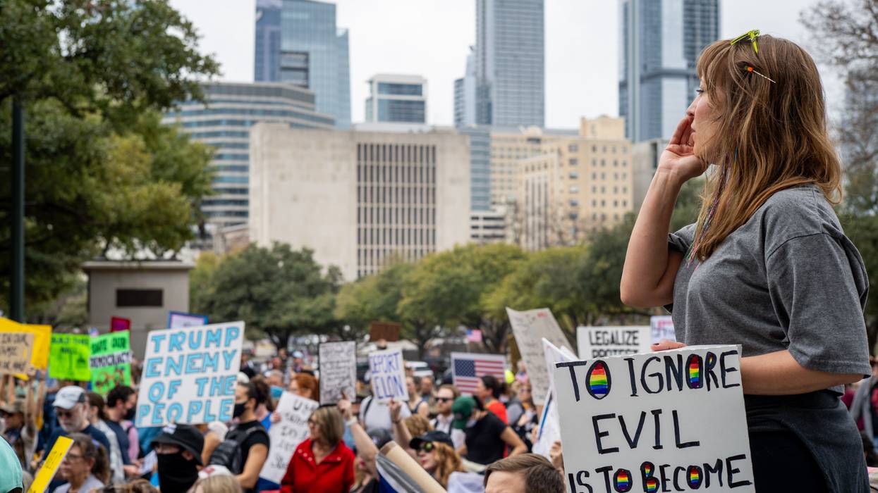 Anti-Trump protest in Austin, Texas.