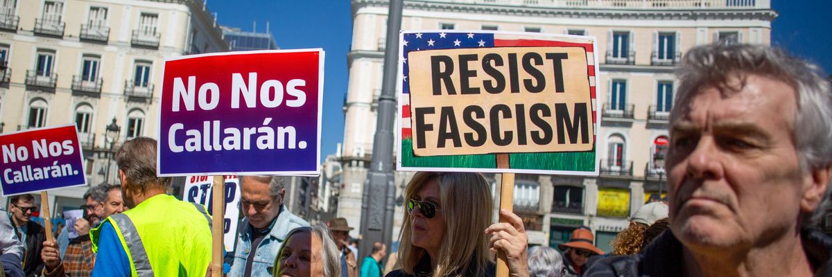Anti-Trump protest in Madrid.