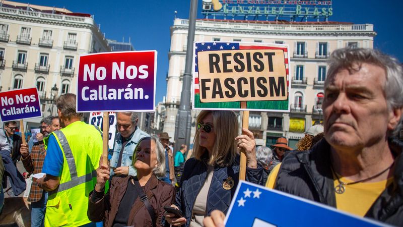 Anti-Trump protest in Madrid.