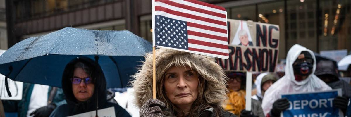 Anti-Trump Protesters Gather In Cities Nationwide Ahead Of President's Joint Address To Congress