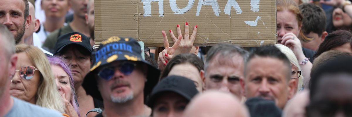 Anti-vaccine protest in London.