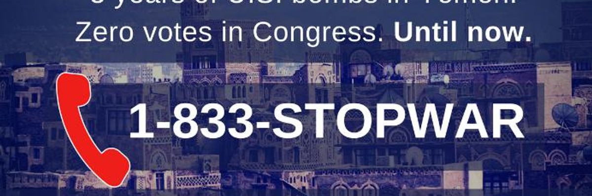 With Vote Looming, Anti-War Groups Call on Nation to Demand Congress End US-Backed Slaughter in Yemen