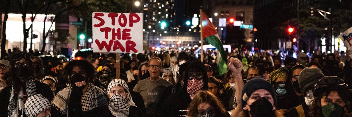 Anti-war protest in Chicago in 2024.