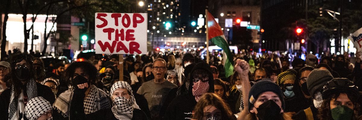 Anti-war protest in Chicago in 2024.