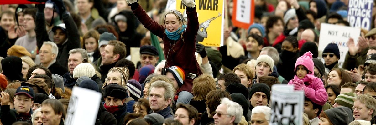 Anti-war protest in London on February 15, 2003