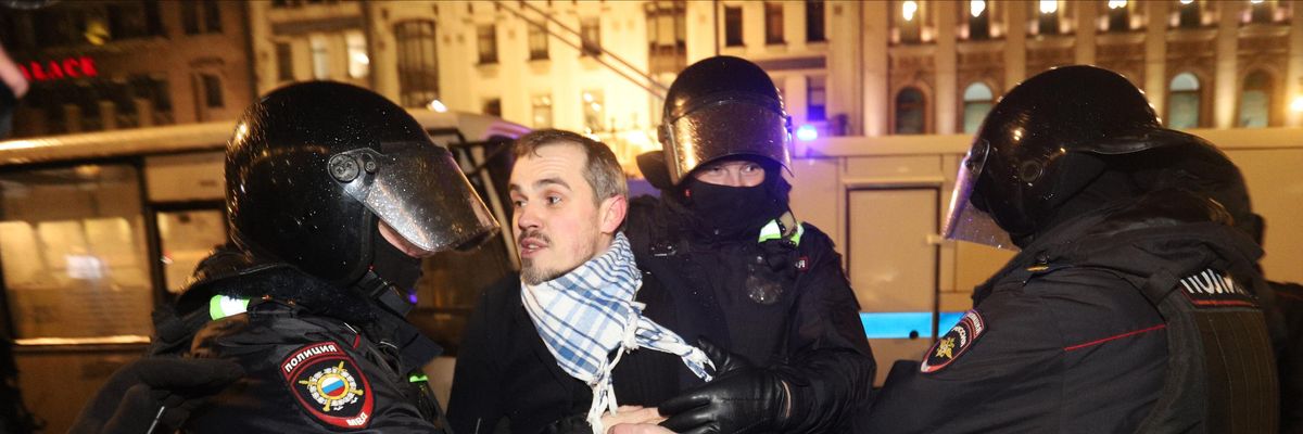 anti-war protest in St. Petersburg