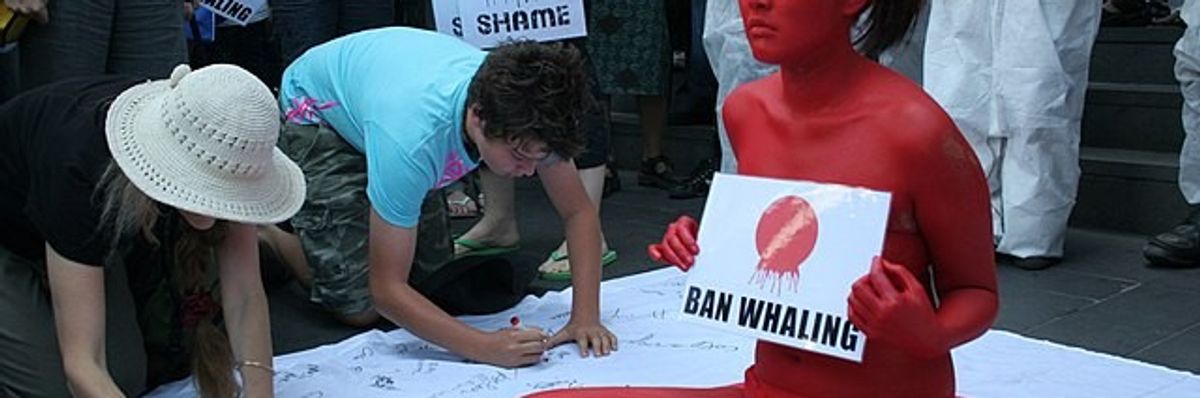 Anti-whaling protest outside Japanese Consulate.