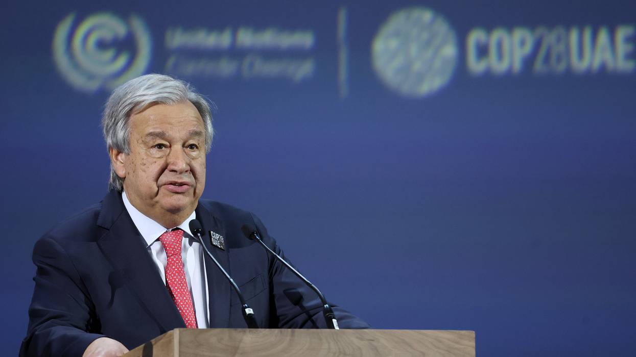 Antonio Guterres speaks at COP28.
