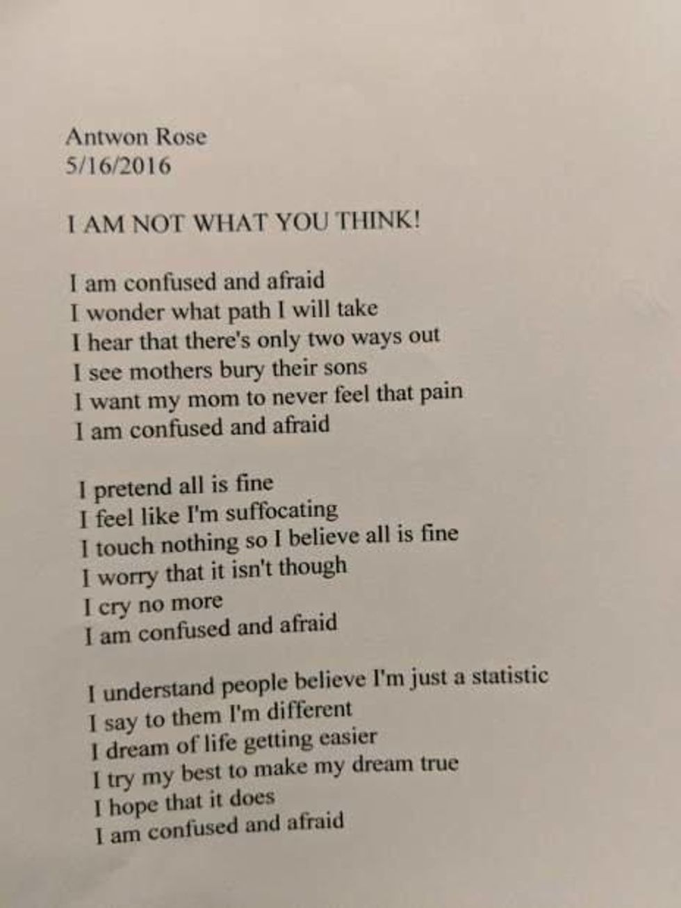 Antwon Rose's poem