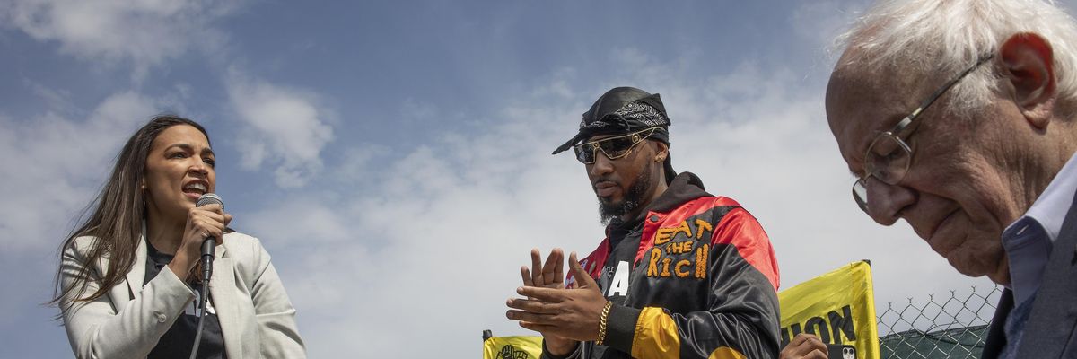 AOC, Chris Smalls & Bernie Sanders