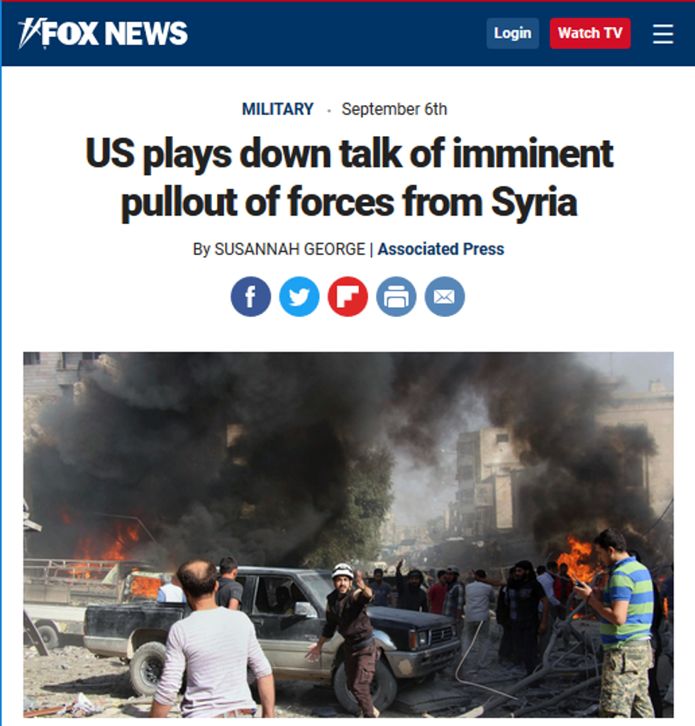 AP: US Plays Down Talk of Imminent Pullout of Forces From Syria